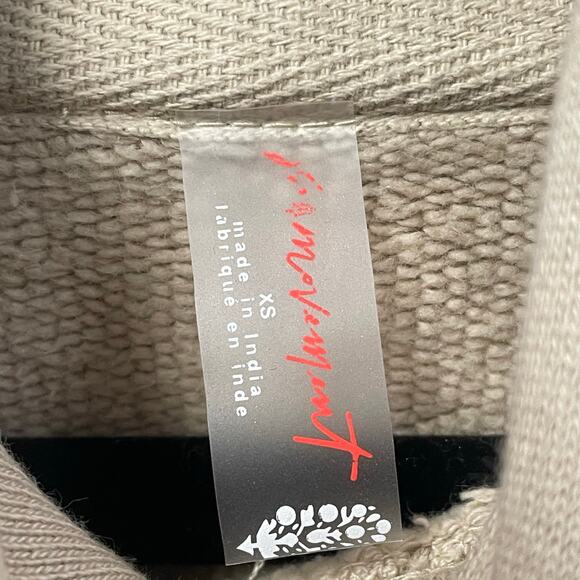 Free People Movement Oversized Pullover Hoodie Sweatshirt Cream Womens XS - Picture 5 of 7